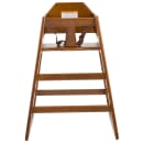 Tablecraft 6666063 29" Stackable Wood High Chair w/ Waist Strap - Rubberwood, Walnut thumbnail 2
