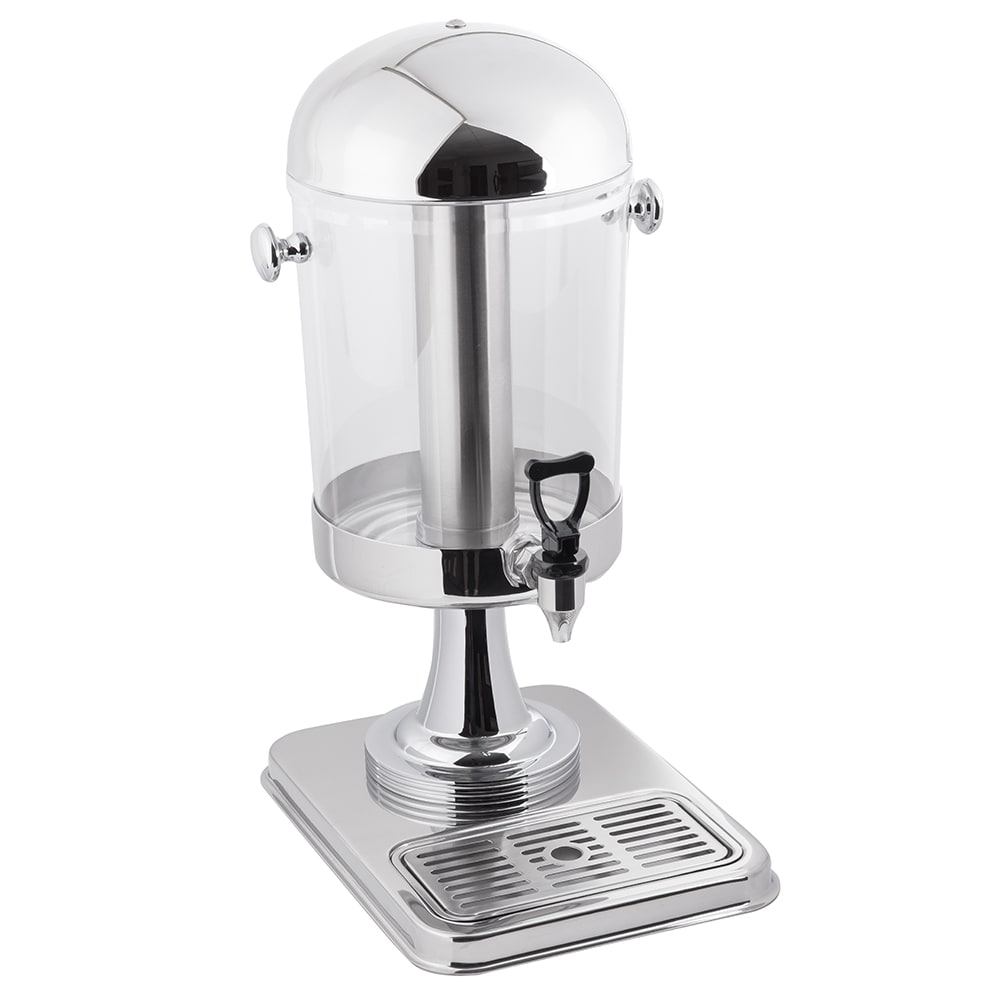 Tablecraft 71 2 gal Beverage Dispenser w/ Ice Tube - Plastic Container, Stainless Base