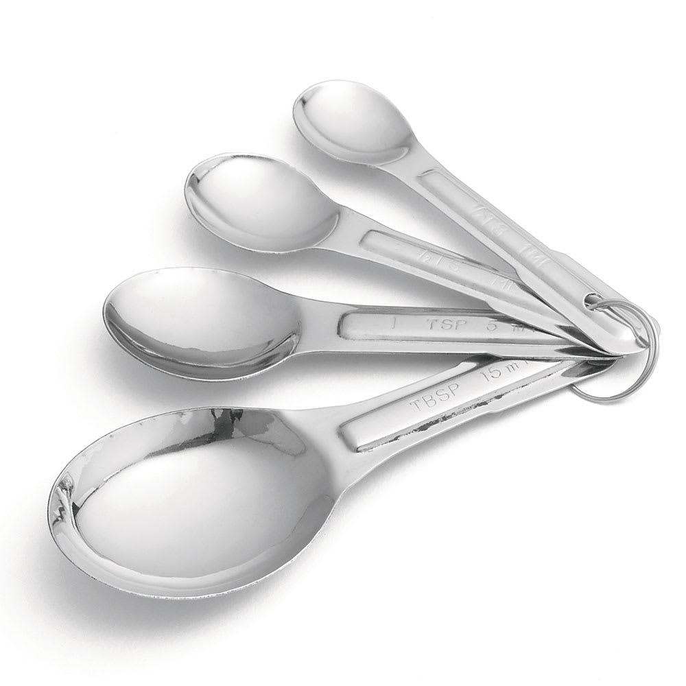 Tablecraft 721 4 Piece Measuring Spoon Set, Stainless Steel