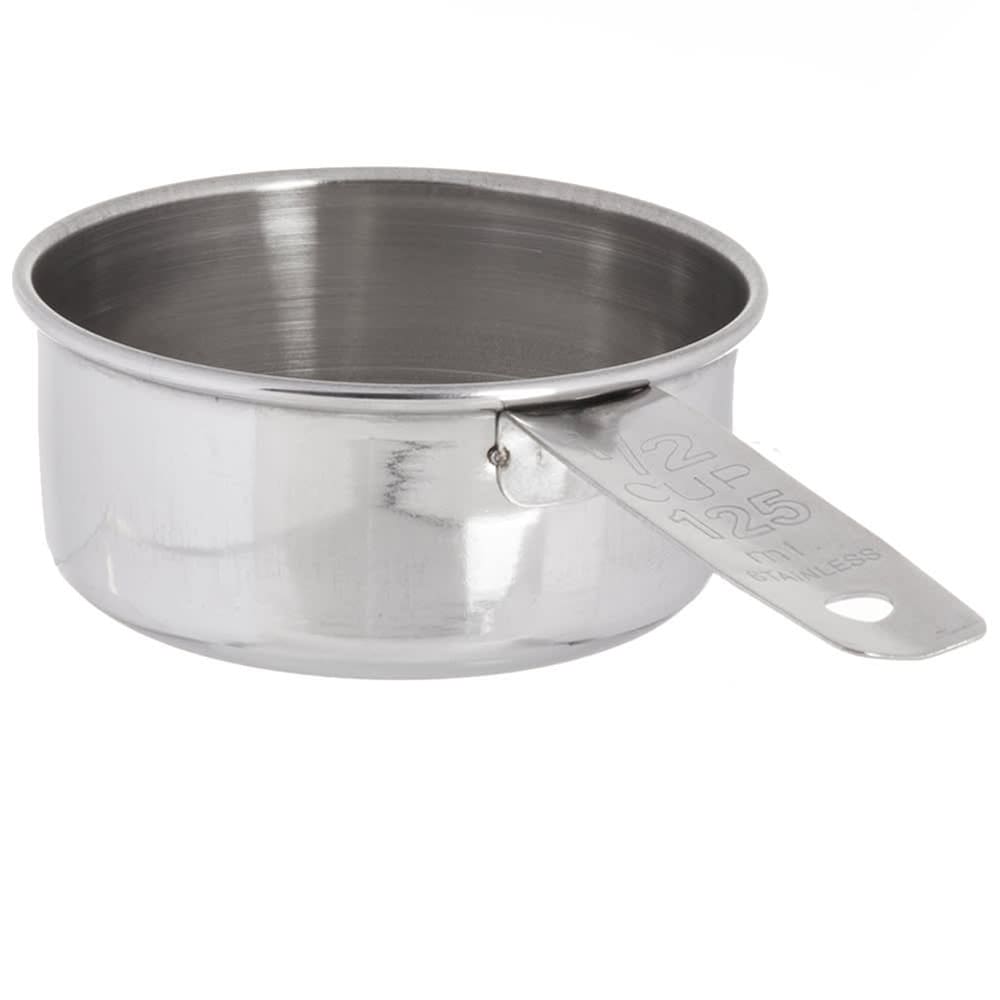 Tablecraft 724C 1/2 Cup Stainless Steel Measuring Cup, Standard Weight