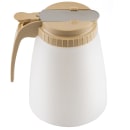 Tablecraft 748A 48 oz All Purpose Cylindrical Dripcut Server - White Polyethylene, Almond ABS Top thumbnail 2