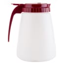 Tablecraft 748R 48 oz All Purpose Cylindrical Dripcut Server - White Polyethylene, Red ABS Top thumbnail 3