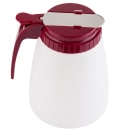 Tablecraft 748R 48 oz All Purpose Cylindrical Dripcut Server - White Polyethylene, Red ABS Top thumbnail 4