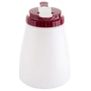 Tablecraft 748R 48 oz All Purpose Cylindrical Dripcut Server - White Polyethylene, Red ABS Top thumbnail 5