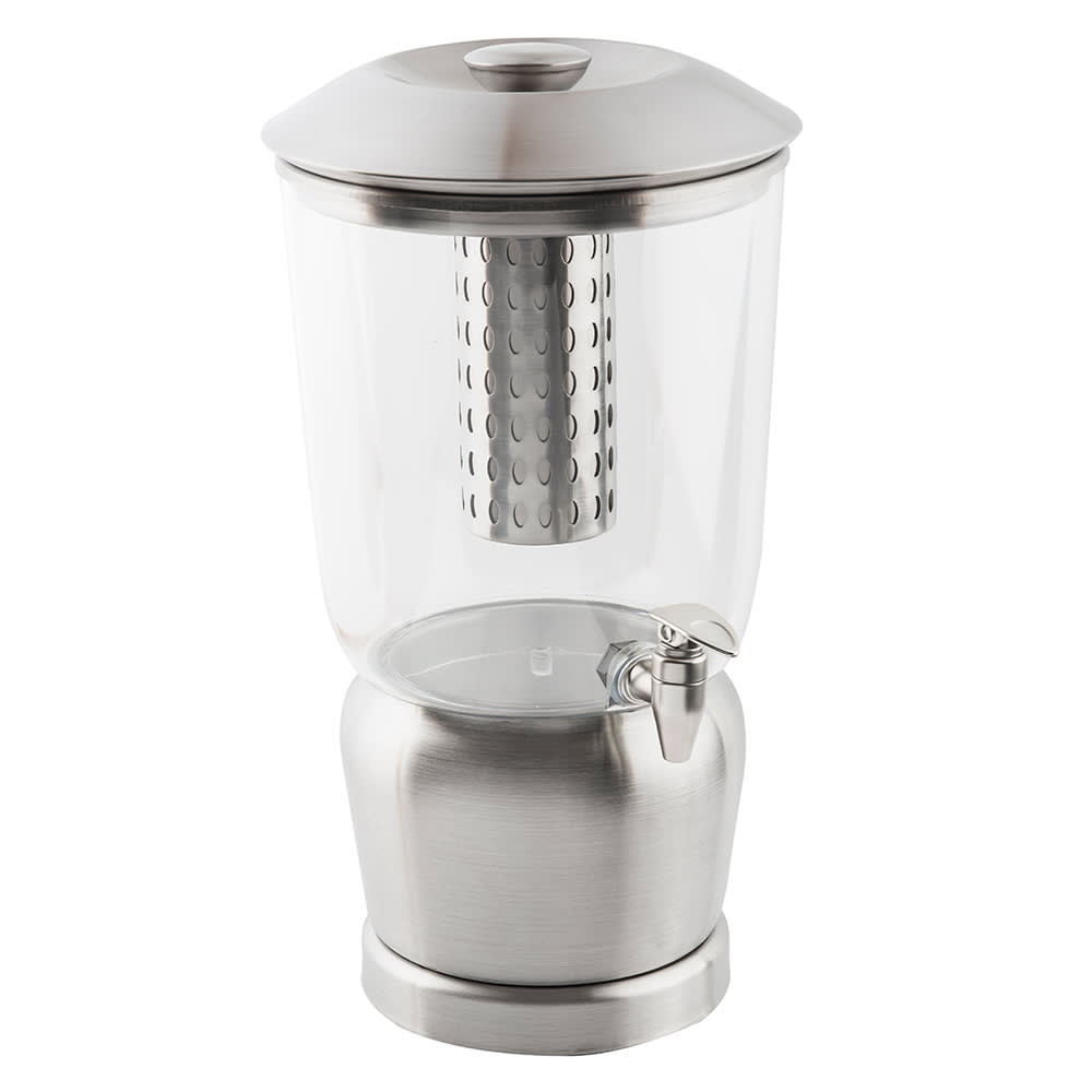 Tablecraft 75 2 1/2 gal Beverage Dispenser w/ Infuser & Ice Tube - Stainless Base