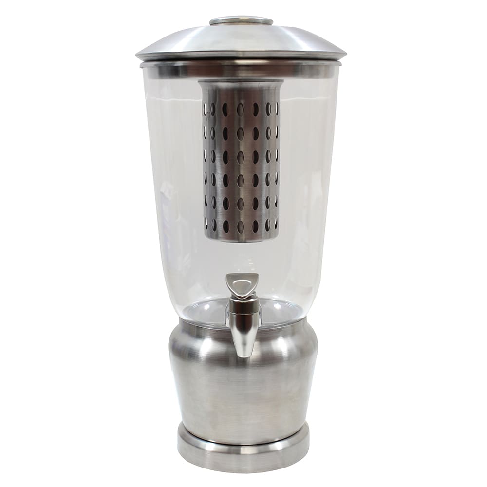 Tablecraft 7515 1 1/4 gal Beverage Dispenser w/ Infuser - Plastic Container, Brushed Stainless Base