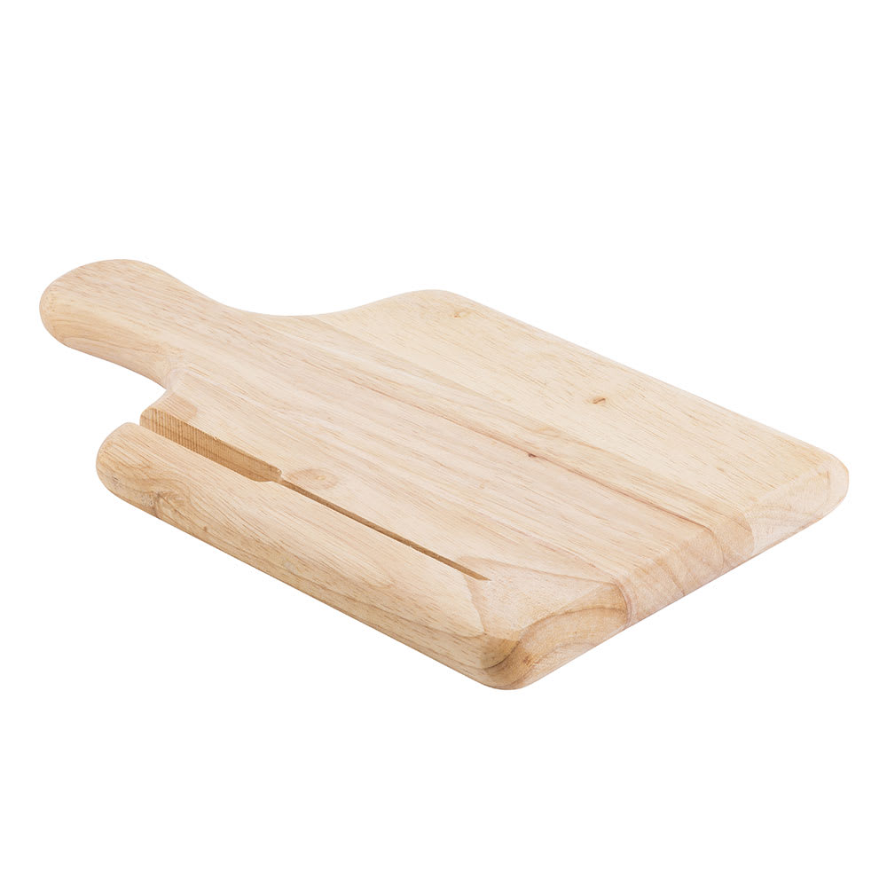 Tablecraft 79K Natural Finish Wood Bread Board, 13 1/2 x 7 1/2" Knife Slot