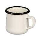 Tablecraft 80008 6 oz Enamelware Mug - Porcelain, Creamy White thumbnail 2