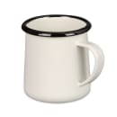 Tablecraft 80009 12 oz Enamelware Mug - Porcelain, Creamy White thumbnail 2