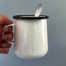 Tablecraft 80010 16 oz Enamelware Mug - Porcelain, Creamy White thumbnail 7