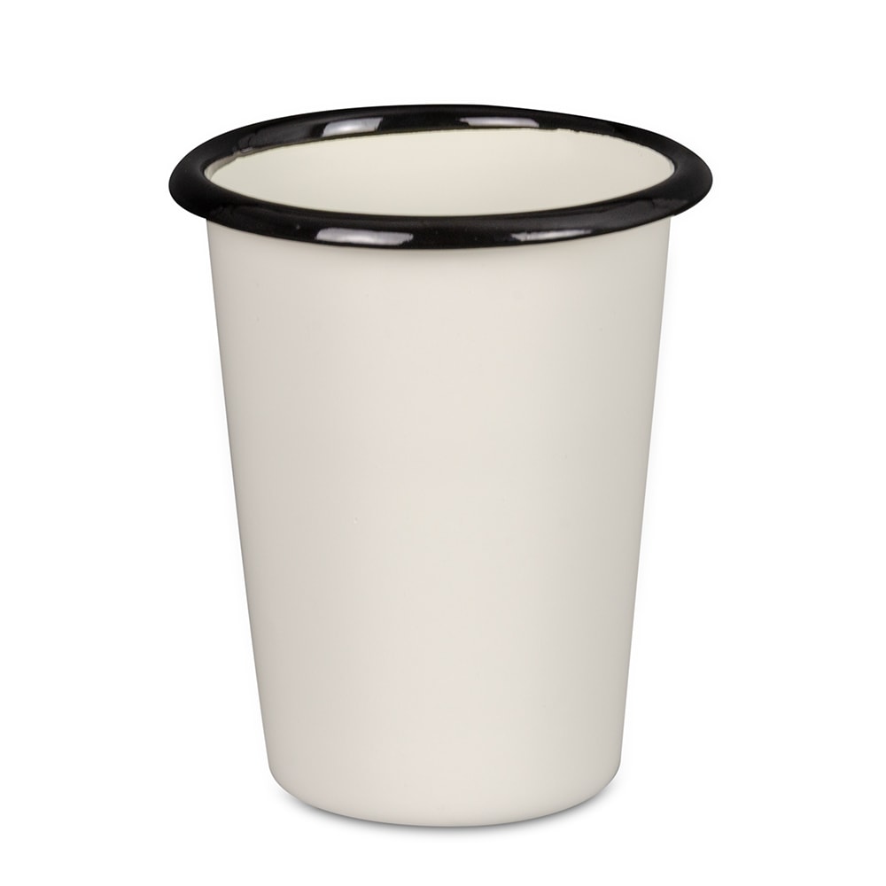 Tablecraft 80011 16 9/10 oz Enamelware Side Cup - Porcelain, Creamy White