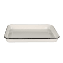 Tablecraft 80012 Rectangular Serving Tray - 16" x 11 1/2", Porcelain, Creamy White thumbnail 2