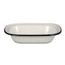 Tablecraft 80013 Rectangular Serving Pan - 7 3/4" x 5 3/4", Porcelain, Creamy White thumbnail 2