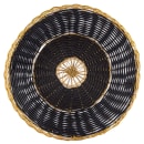 Tablecraft 875B Round Handwoven Basket, 8 x 2 1/4", Black Vinyl w/ Gold Trim thumbnail 4