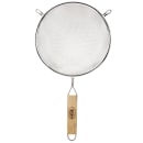 Tablecraft 88 8" Tinned Medium Mesh Strainer w/ Wooden Handle, Single thumbnail 2
