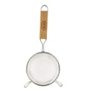 Tablecraft 90 4 3/4" Tinned Fine Mesh Strainer w/ Wooden Handle thumbnail 3