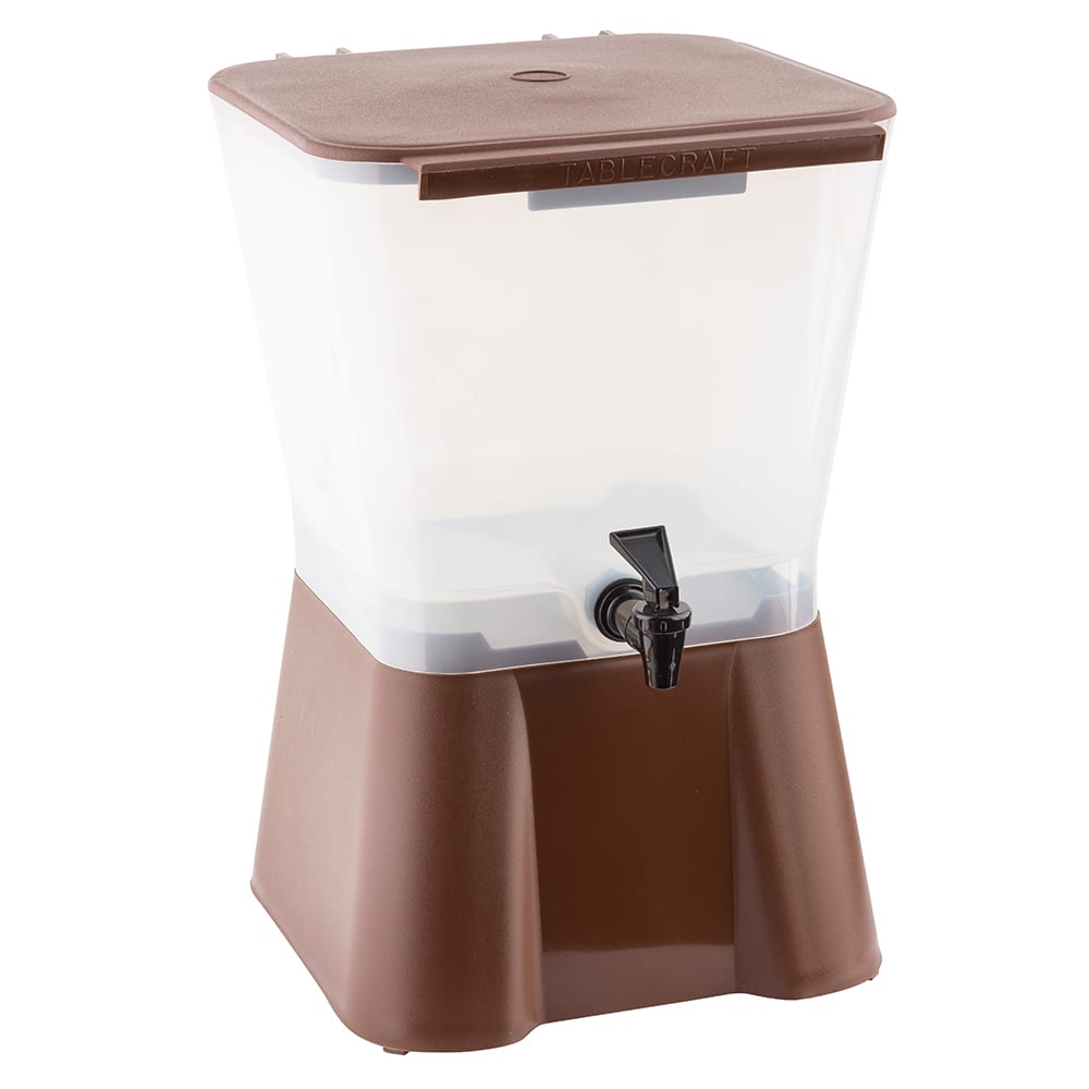 Tablecraft 954 3 gal Beverage Dispenser - Plastic Container, Brown Base