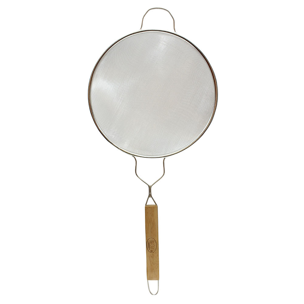 Tablecraft 97 10 1/4" Tinned Fine Mesh Strainer w/ Wooden Handle, Single