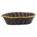 Tablecraft 975B Basket, Oval, Black Vinyl w/ Gold Metal Trim thumbnail 2