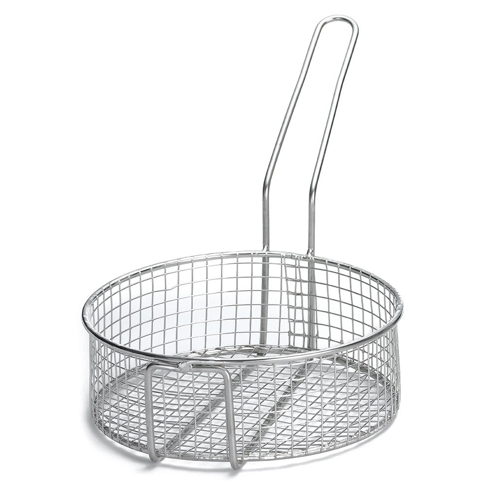 Tablecraft 988 Fryer Basket w/ Uncoated Handle & Front Hook, 10 1/2" x 10 1/2" x 3 1/2"
