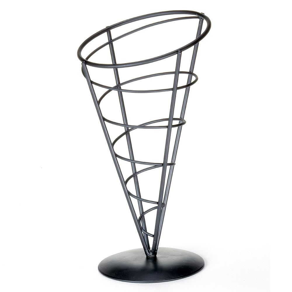 Tablecraft AC59 Vertigo Collection Appetizer Cone, 5 x 9 in, Black Powder Coated Metal