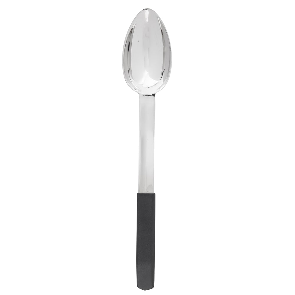 Tablecraft AM5333BK 2 oz Stainless Solid Serving Spoon w/ Black Handle