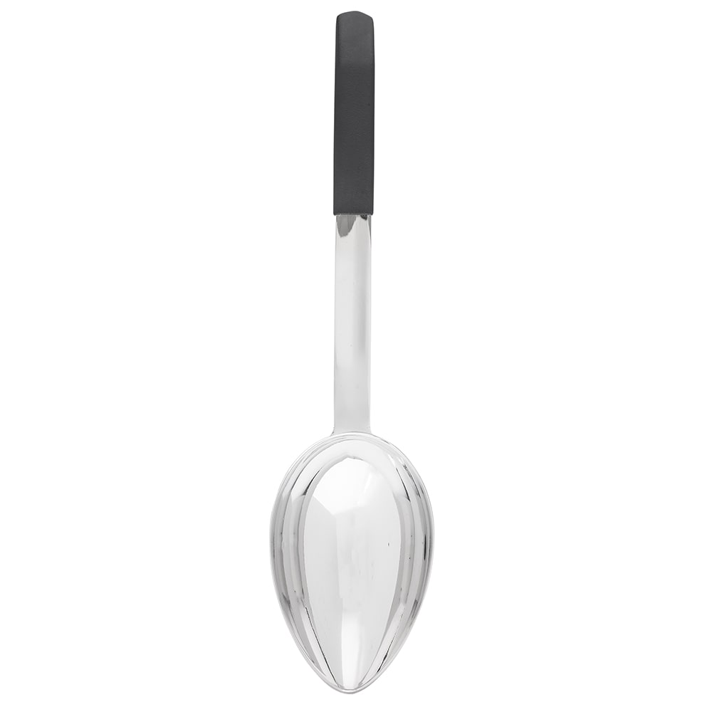 Tablecraft AM5353BK 6 oz Stainless Solid Serving Spoon w/ Black Handle
