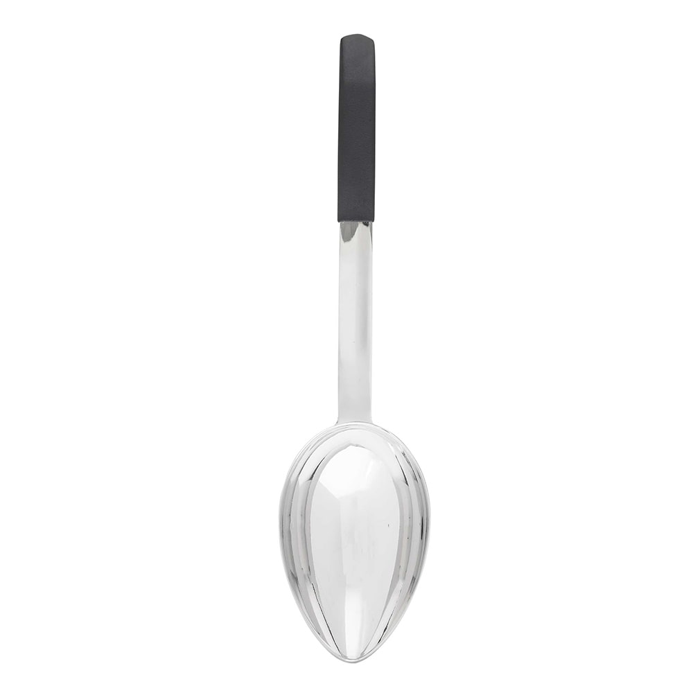 Tablecraft AM5363BK 8 oz Stainless Solid Serving Spoon w/ Black Handle