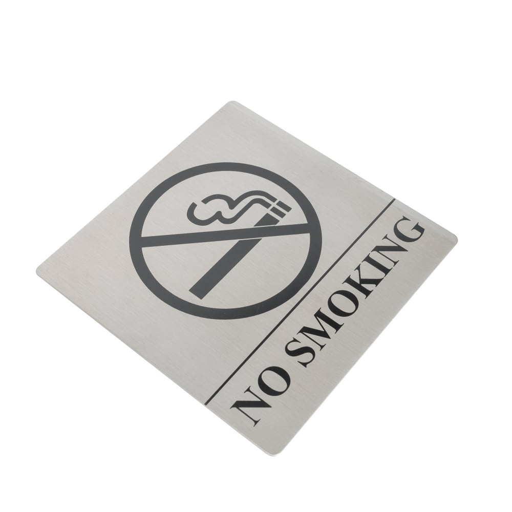 Tablecraft B14 Stainless Steel Sign, 5 x 5", No Smoking