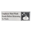 Tablecraft B22 Employees Must Wash Hands Before Returning To Work Sign - 3" x 9" thumbnail 2