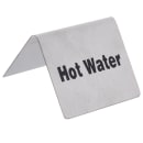 Tablecraft B7 Hot Water Table Tent Sign - 2" x 2 1/2", Stainless thumbnail 3