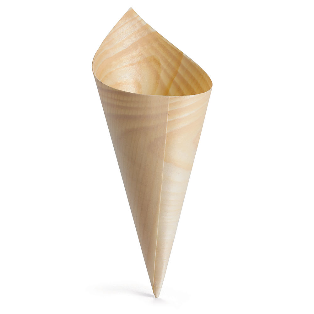 Tablecraft BAMDCN7 4 3/4 oz Disposable Serving Cone - Pinewood