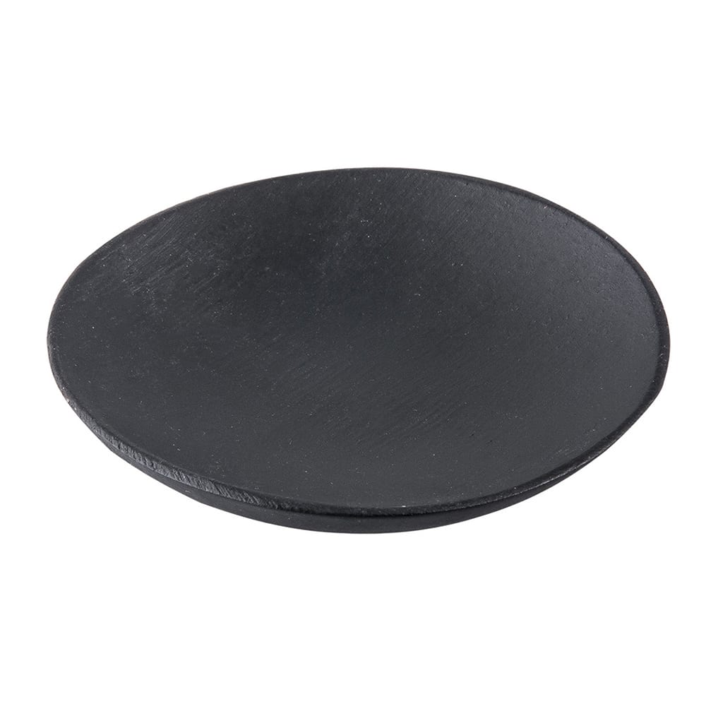 Tablecraft BAMDRBK2 2 1/2" Round Disposable Plate - Bamboo, Black