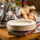 Tablecraft BAMDRP11 11" Round Bamboo Disposable Plate, Natural thumbnail 4