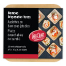 Tablecraft BAMDSP35 3 1/2" Square Bamboo Disposable Plate, Natural thumbnail 3