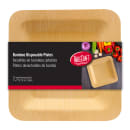Tablecraft BAMDSP7 7" Square Bamboo Disposable Plate - Bamboo, Natural thumbnail 3