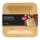 Tablecraft BAMDSP9 9" Square Bamboo Disposable Plate, Natural thumbnail 3