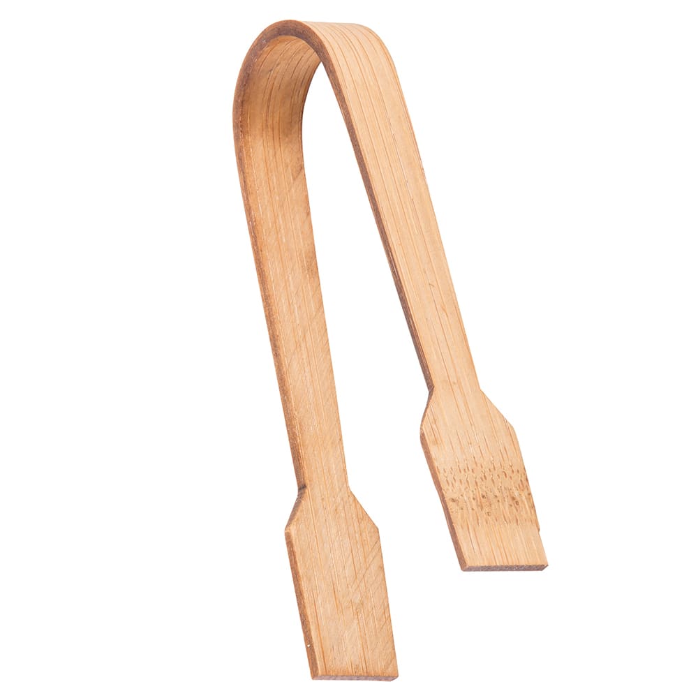 Tablecraft BAMDT35 3 1/2"L Bamboo Serving Tongs