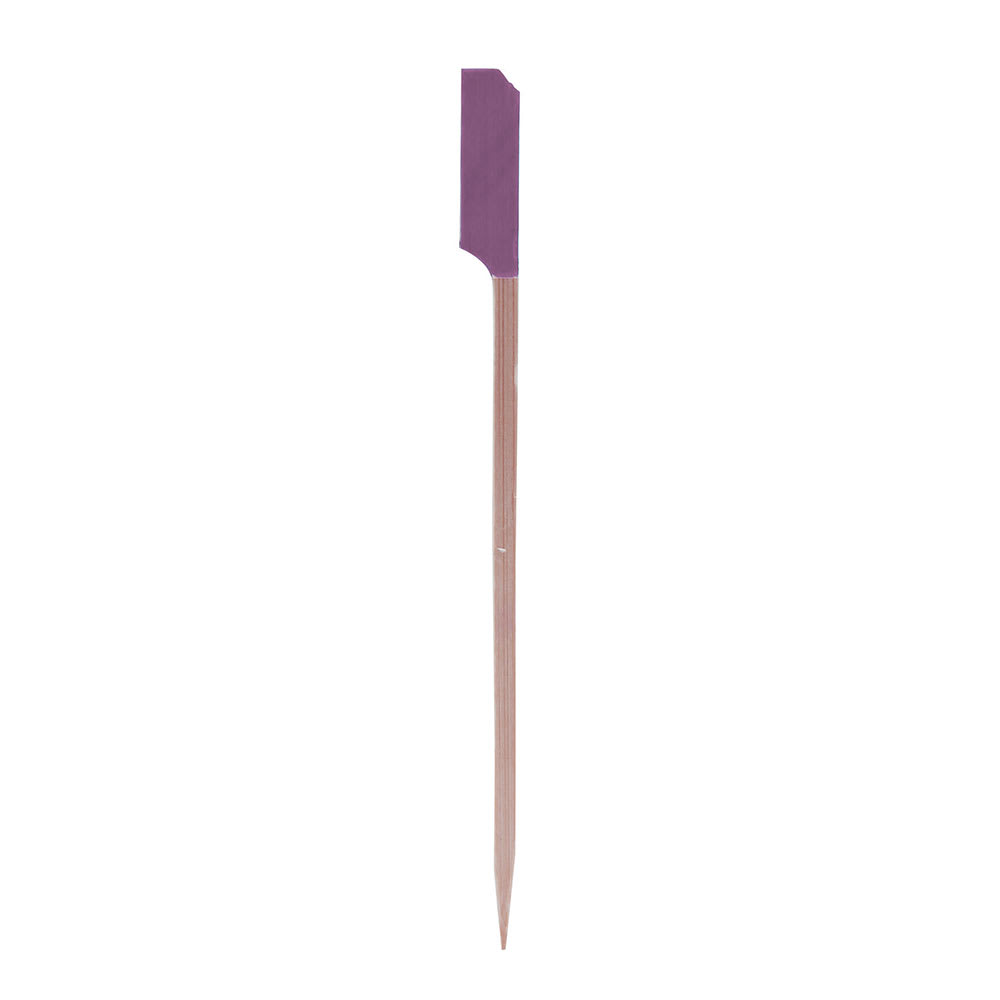 Tablecraft BAMP45PR 4 1/2" Bamboo Paddle Pick, Purple