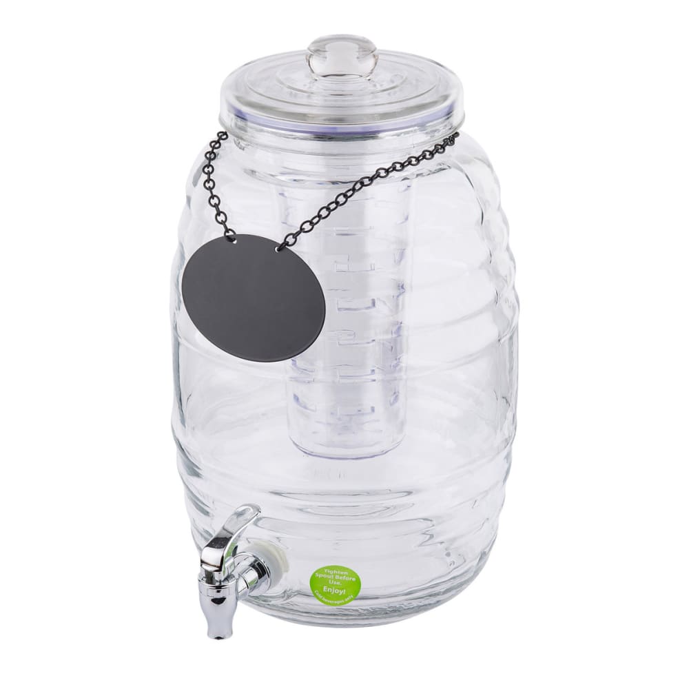 Tablecraft BDG1000 2 1/2 Gallon Beehive™ Glass Beverage Dispenser w/ Infuser - Clear