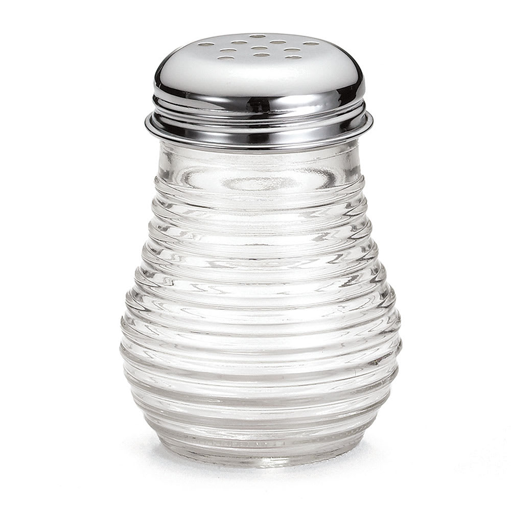 Tablecraft BH4 6 oz Glass Cheese Pepper Shaker w/ Chrome Plated Top