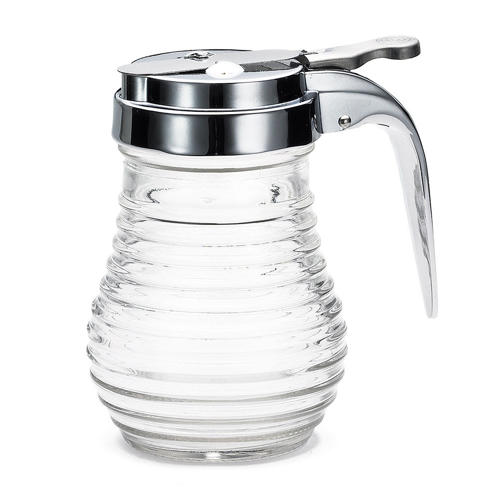Tablecraft BH7 6 oz Beehive Collection™ Beehive Dripcut Server - Glass, Chrome Top