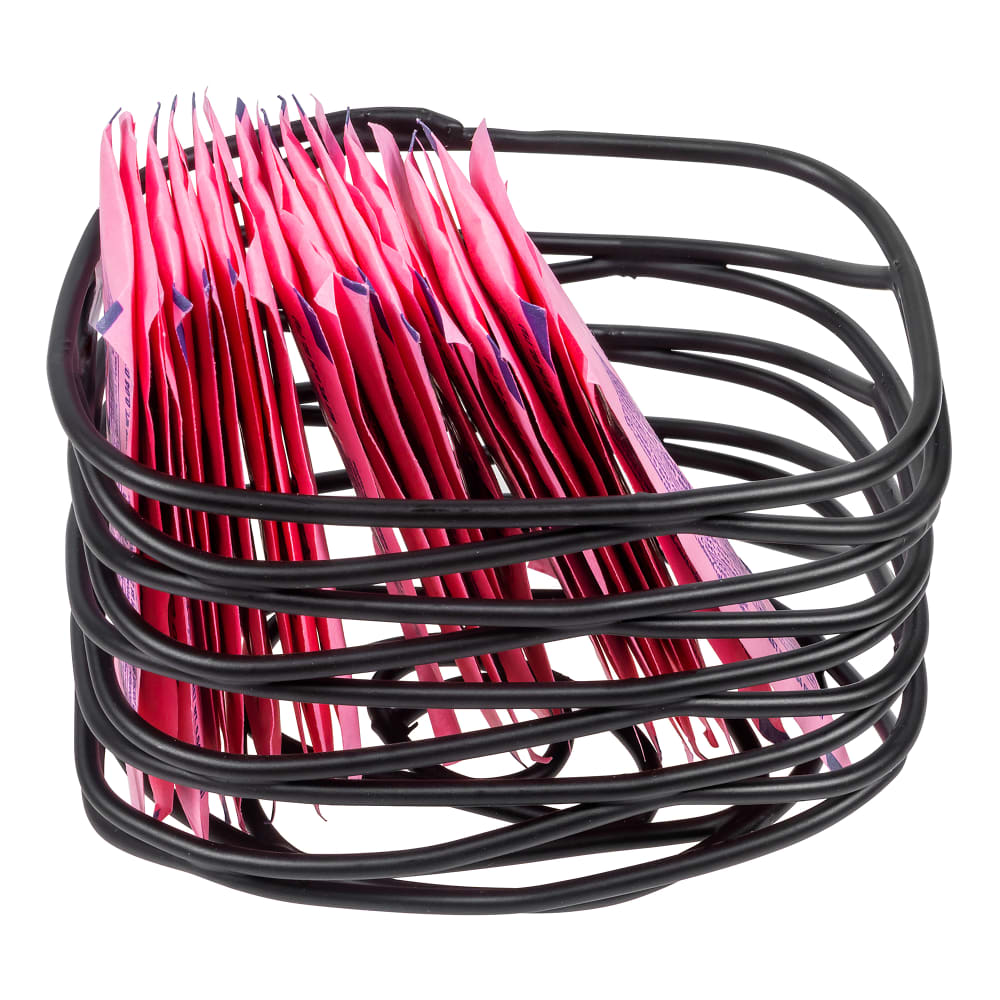 Tablecraft BK156 Rectangular Sugar Caddy - Metal, Black