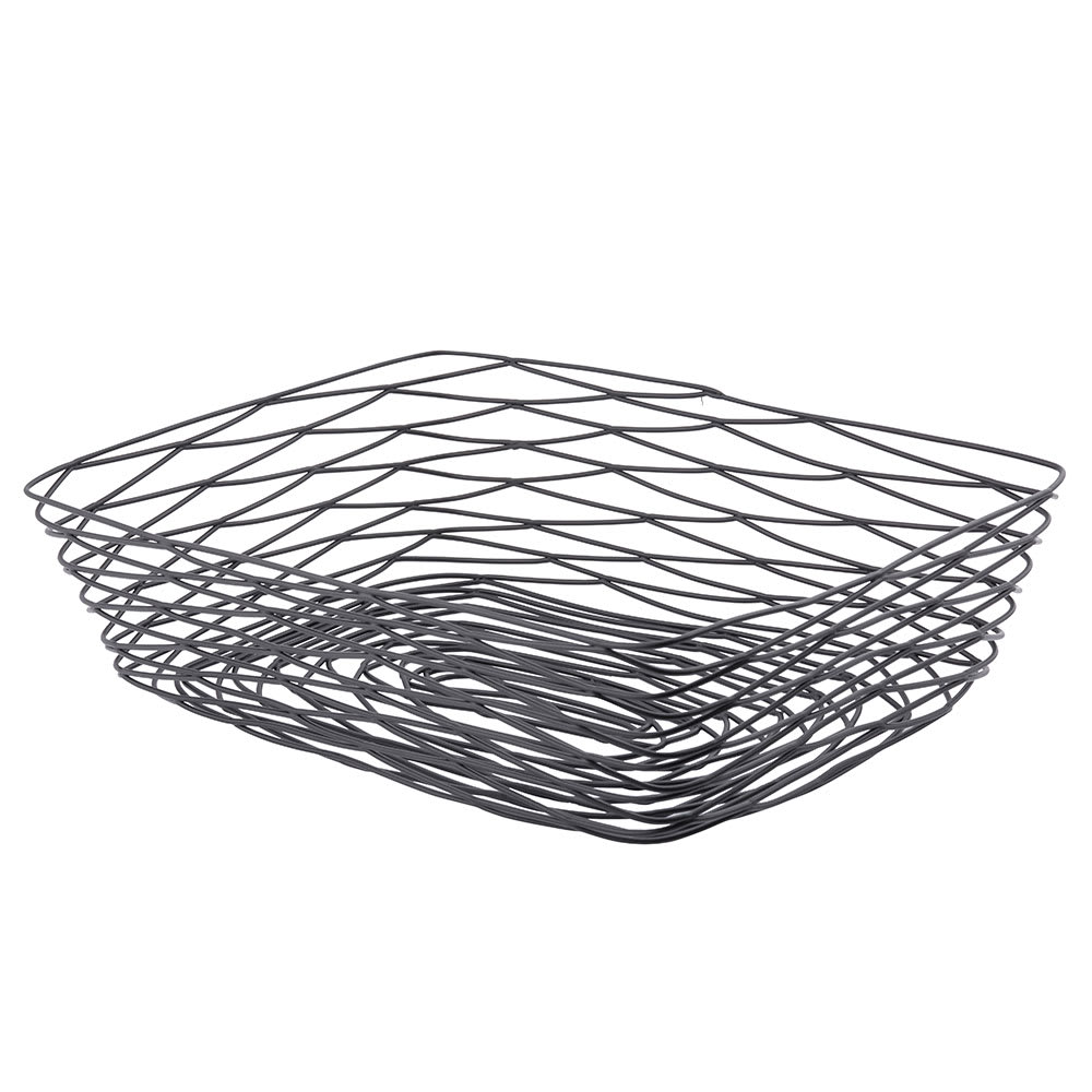 Tablecraft BK17212 Rectangular Artisan Collection Basket, 12 L x 9 W x 3 1/2"H, Metal, Black