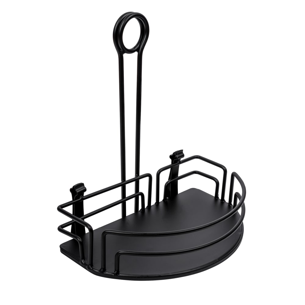 Tablecraft BK59512 Half-Moon Condiment Caddy - Metal, Black