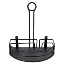 Tablecraft BK59512 Half-Moon Condiment Caddy - Metal, Black thumbnail 2