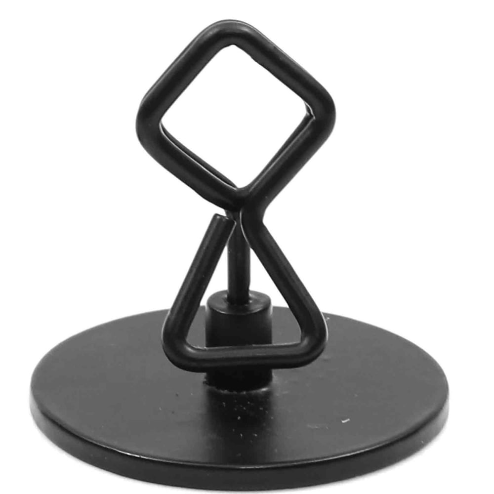 Tablecraft BKC2202 2" Number/Card Holder w/ Clip, Black Powder Coated Metal