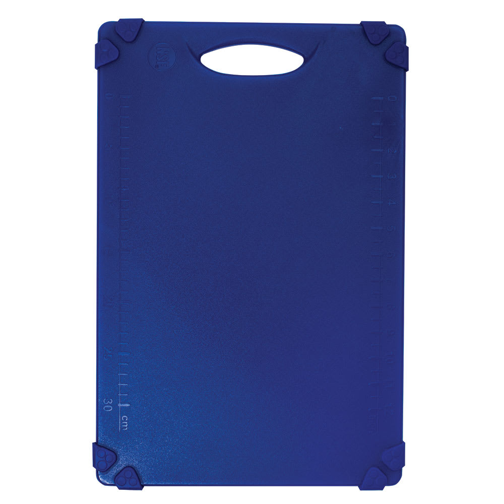 Tablecraft CBG1218ABL Cutting Board w/ Anti-Slip Grips, 12" x 18", Polyethylene, Blue