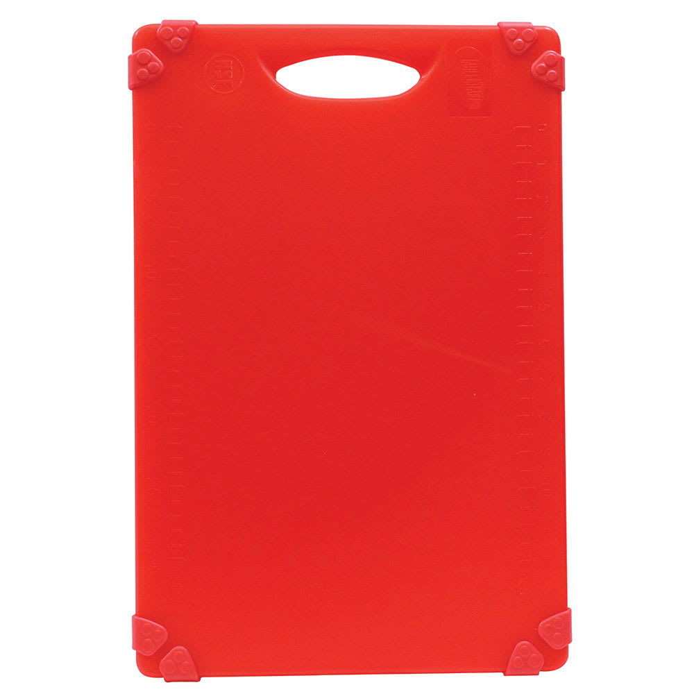 Tablecraft CBG1218ARD Cutting Board w/ Anti-Slip Grips, 12" x 18", Polyethylene, Red