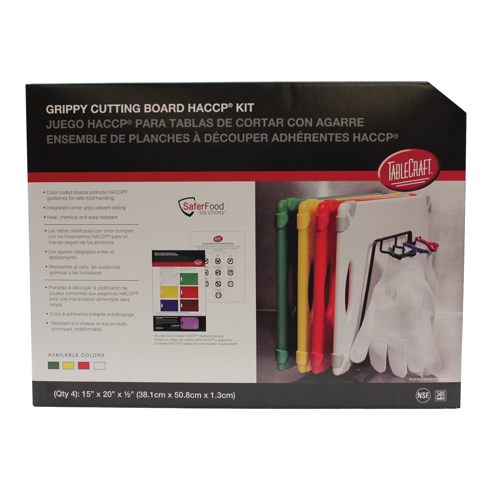 Tablecraft CBG1520APK4 Cutting Board Set w/ (4) Boards - 15" x 20", Assorted Colors